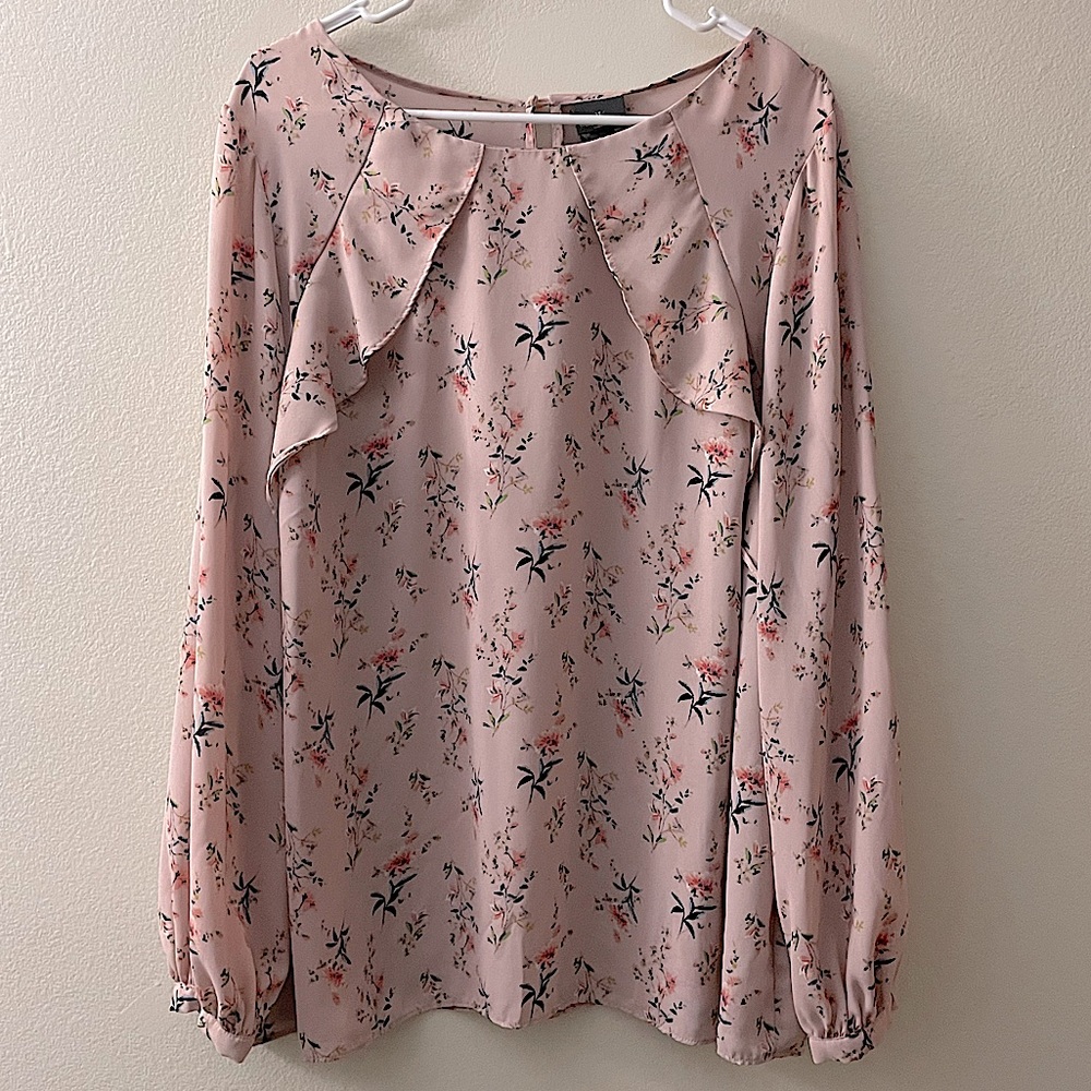 Worthington Floral Ruffle Blouse 1X